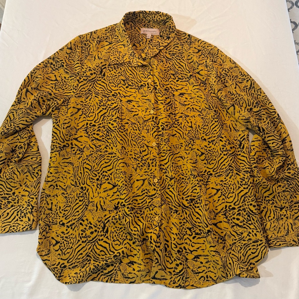 Philosophy Golden Animal Print Blouse